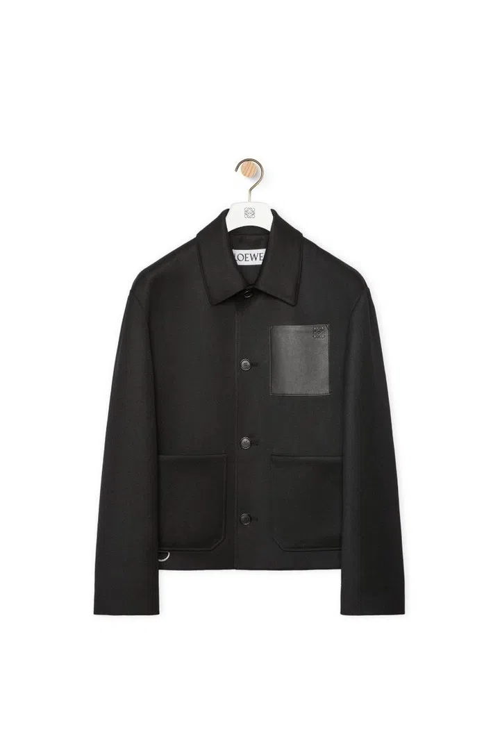 Party dress codes smart casual Loewe black cotton work jacket