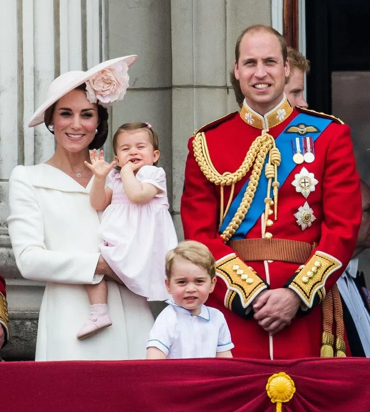 Standing on the balcony of Buckingham Palace during the Trooping the Colour in London. Photo: Getty 
