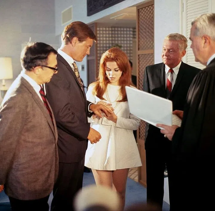 Marrying Roger Smith in 1967. Mad respect for the no-pants look. 