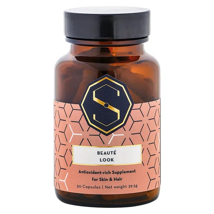 Meet your get-everything option for radiant hair and skin. Each antioxidant-rich capsule is 
infused with grapeseed extract and rosemary to promote hair regrowth and reverse premature 
hair loss as well as greying.

Look Skin &amp; Hair Supplement, $48, Crème Simon
