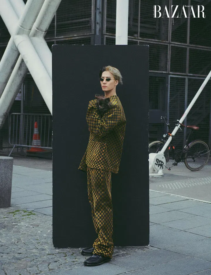 Jacket; trousers; loafers; sunglasses, Louis Vuitton. Photo: Yu Cong