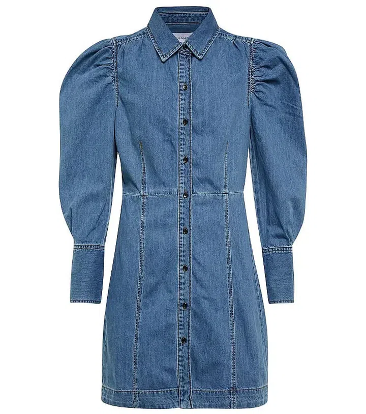 Cotton Denim Minidress, $493, Frame  at Mytheresa