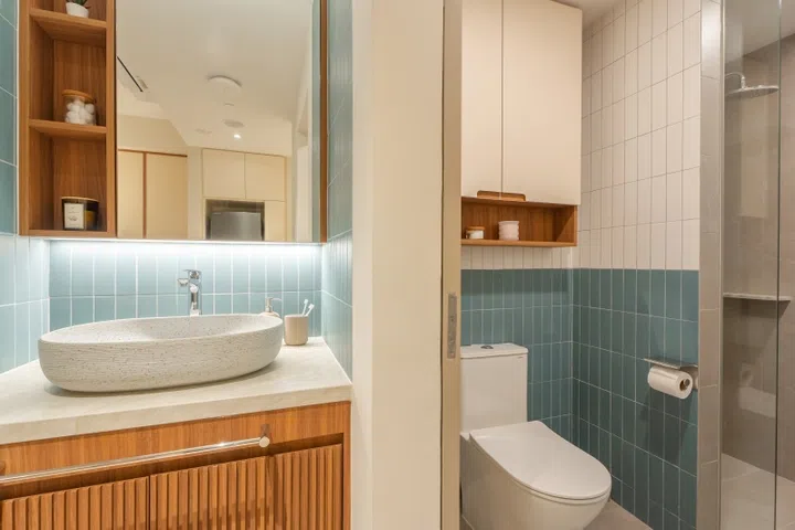 fully equipped bathrooms in hillside serviced suites by singapore weave living