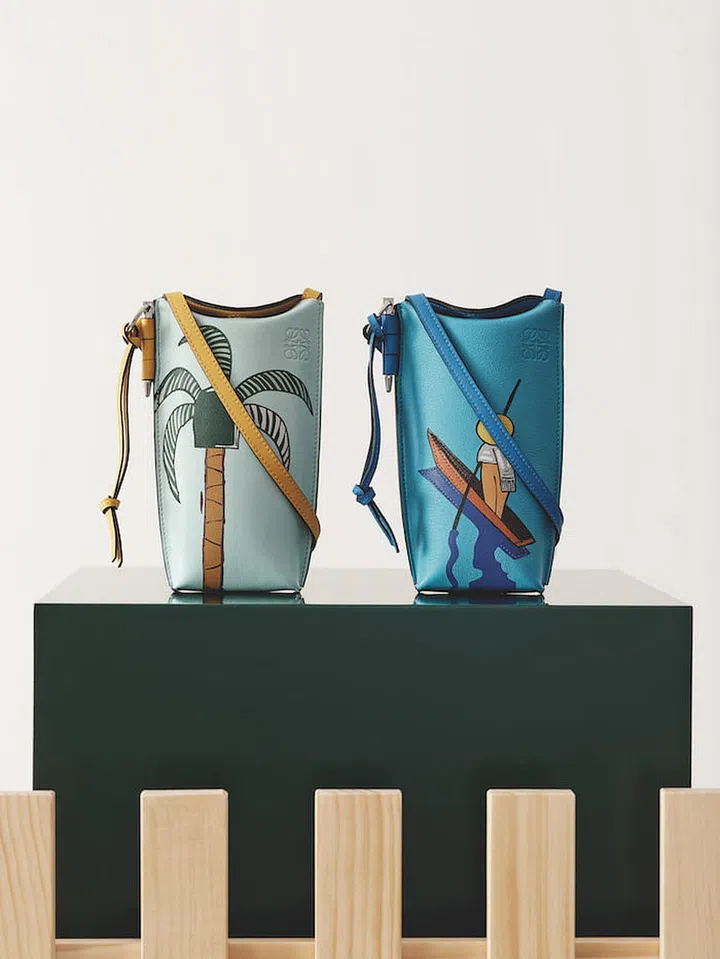 Bags from the Loewe x Ken Price collection. 