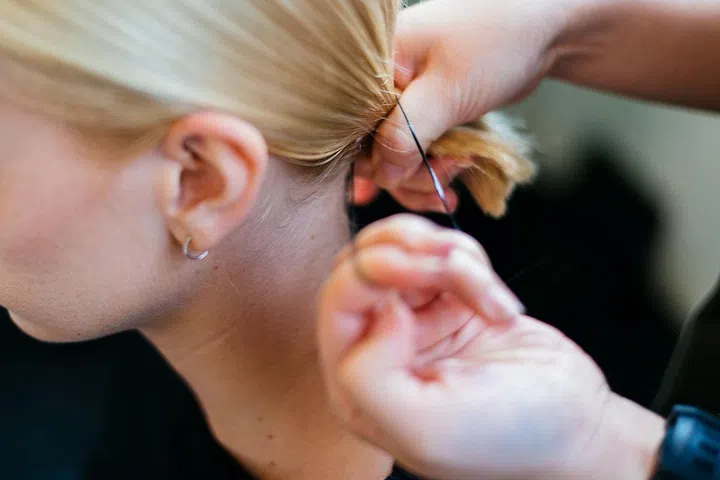 Expert hair styling by the team at mi the salon