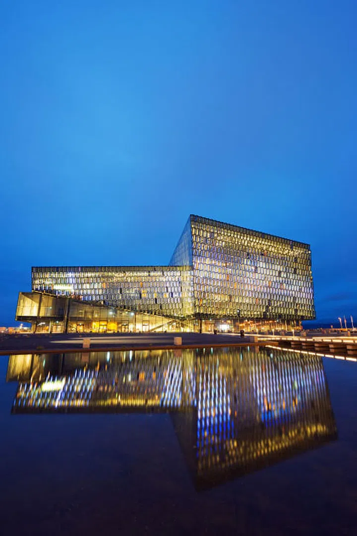 Fans of music and architecture shouldn't miss Reykjavik's Harpa Concert Hall, whose unique glass facade was designed by Danish-Icelandic artist Olafur Eliasson. Photo: Getty