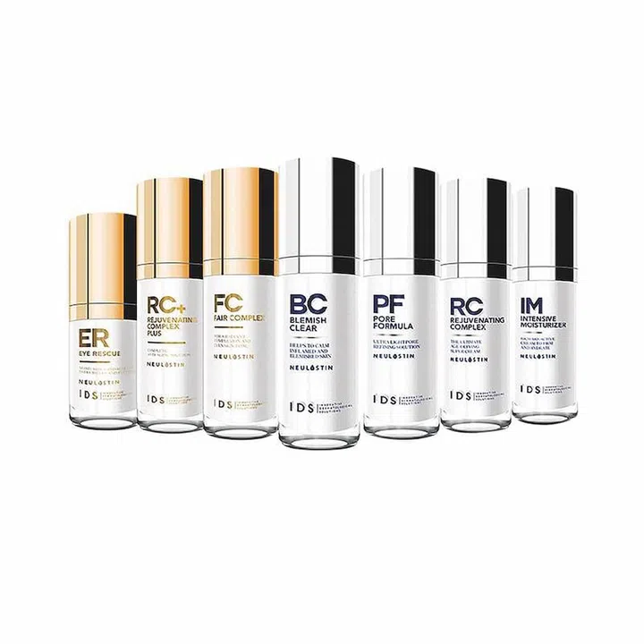 Some of IDS Skincare’s star products, which are fortified with the NEULASTIN technology. (Photo: IDS Group)