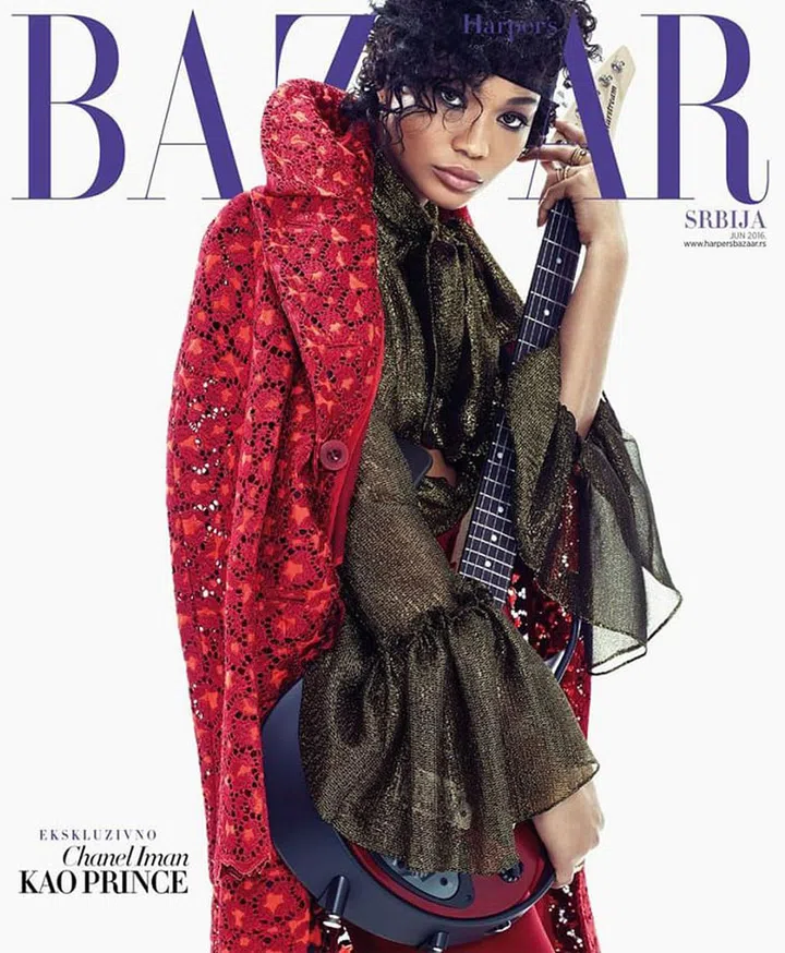 Chanel Iman Pays Tribute To Prince On The June Cover Of Harper's Bazaar Serbia