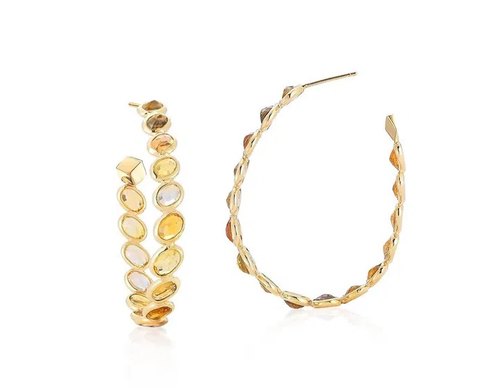 Paolo Costagli 18Kt Orange Sapphire Ombre Hoop Earrings, Grande (Photo: Paolo Costagli)