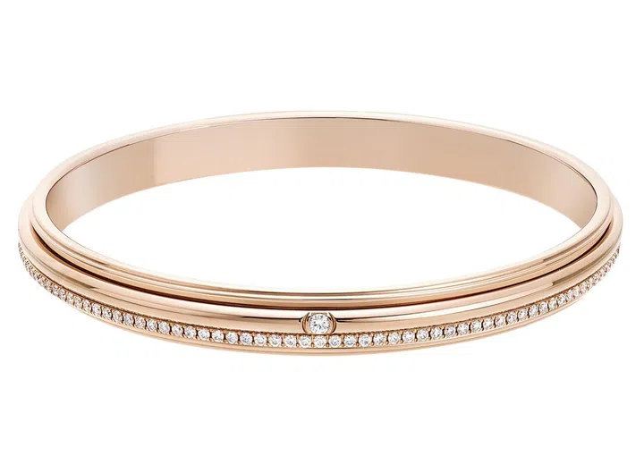 Pink gold and diamond bangle, Piaget 