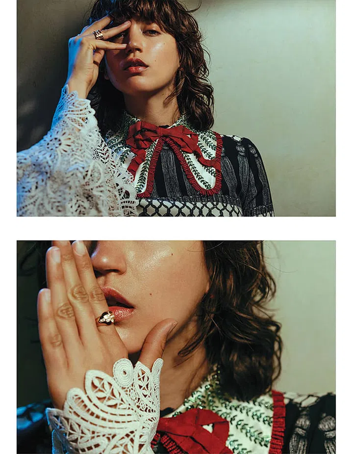 Embroidered silk and lace dress, Gucci