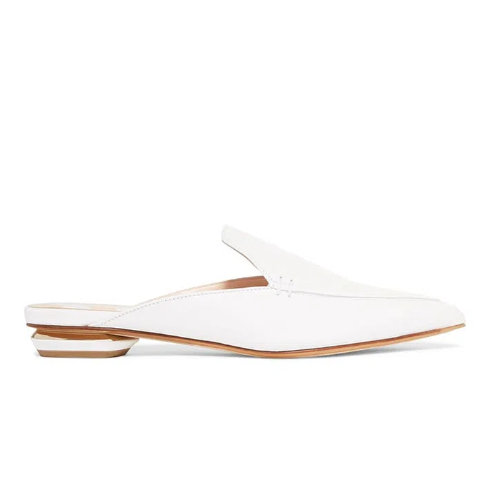 White loafers inject a crisp, modern to any look. During the week, wear these with cropped trousers and at the weekend with denim. 
