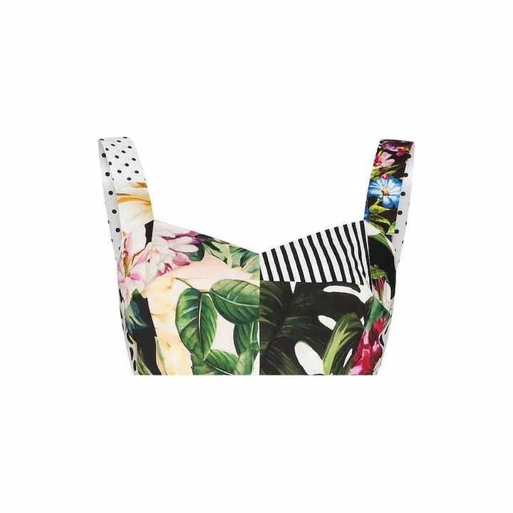 Patchwork Bustier Top, $623, Dolce&Gabbana at Farfetch