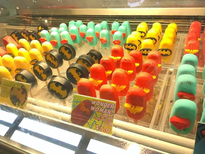 Superhero popsicles, $5, DC Comics Café