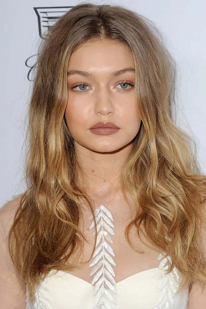 Hadid redefines what bedhead looks like on the red carpet in Los Angeles. Photo: Getty