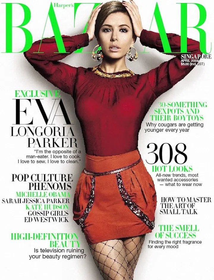 Eva Longoria, April 2009 (Photo: Harper's BAZAAR Singapore)