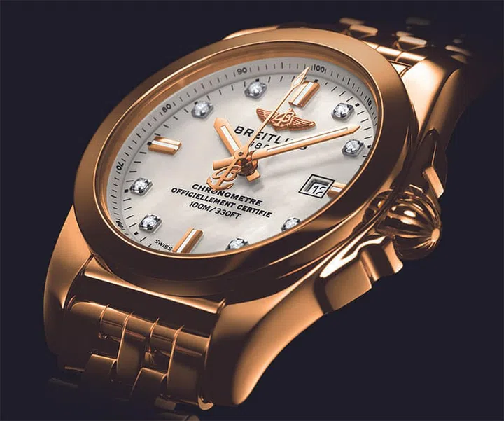 If you are looking for something gold to add to your watch collection, Breitling’s
Galactic 29 is it. Known for its utilitarian, precision-made timepieces, the Swiss watchmaker surprised purists when it introduced this daintier model, which boasts luxurious touches like mother-of-pearl dials and diamond hour markers, and the prettiest of metals, rose gold. Feminine, but far from fragile, the watch is every bit a high-performer despite its smaller proportions. (Galactic 29, Breitling)