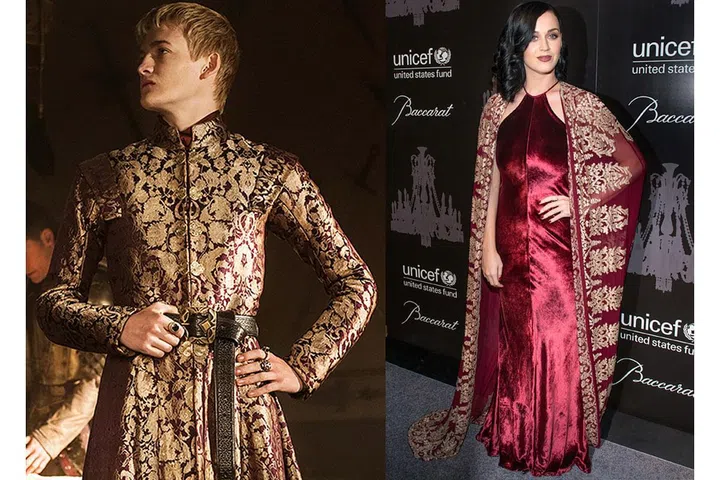 Joffrey Baratheon: Attempting to look regal at King's Landing.
Katy Perry: At the 2013 UNICEF Snowflake Ball. Photo: HBO/Getty