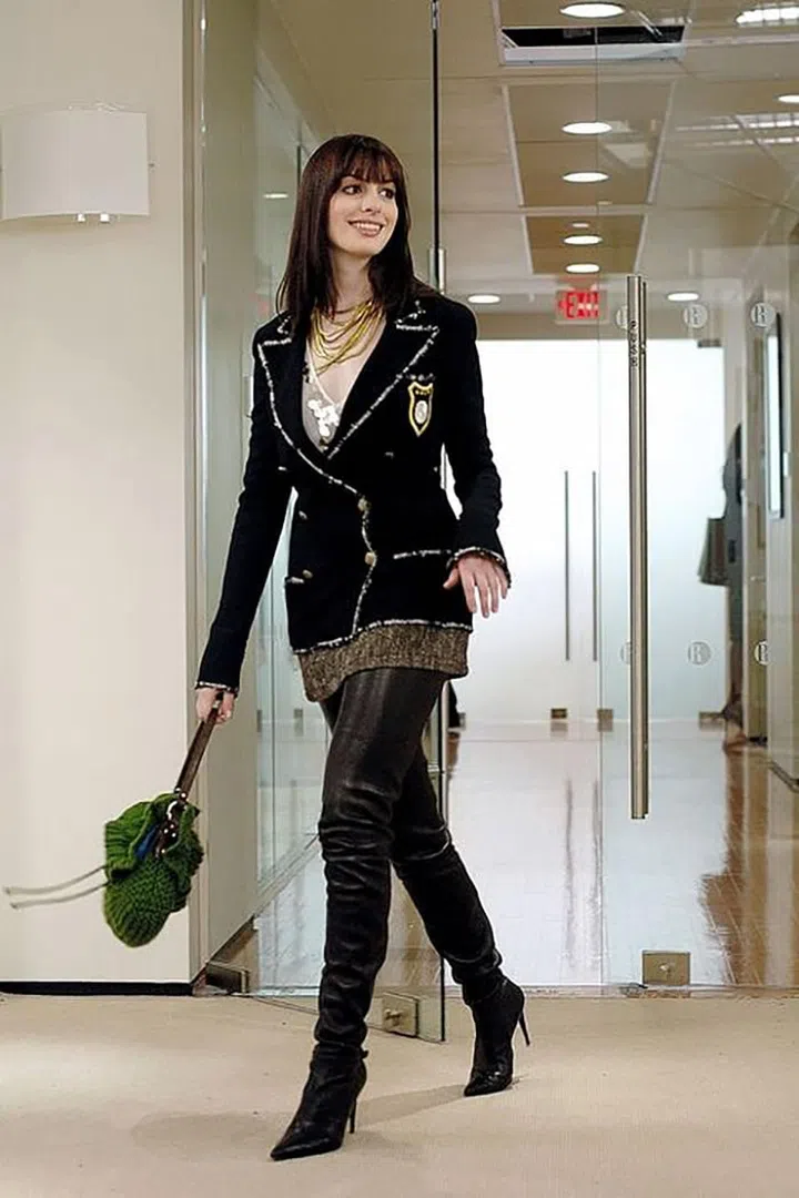 Post fashion-closet makeover, Andy transforms her style from drab to high-fashion with looks we all wanted to copy. "Are those...the Chanel boots? Yes, yes they are."

Photo: Getty