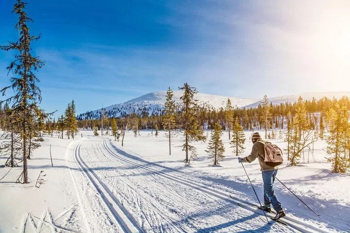 Cross-country skiing, an important part of Finnish culture, is the best way to take in the country's unique landscape.