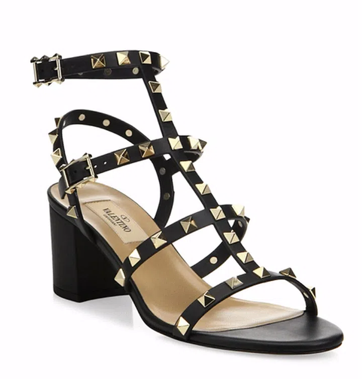 Valentino Rockstud Leather Block Heel sandals, $1,045. For the days when you need to wear heels but can't justify ubering to every appointment.

