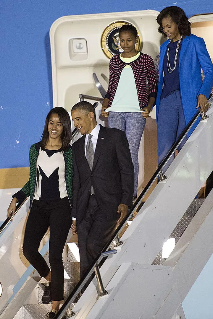 At an arrival ceremony at Waterkloof Air Base in Centurion. Photo: Getty