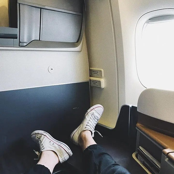 Comfy seats onboard Singapore Airlines