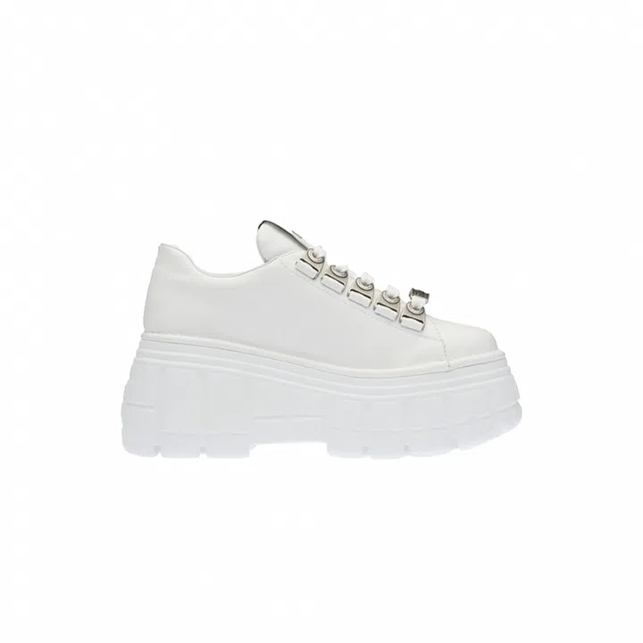 Leather Laced Derby Shoes, $1,630, Miu Miu