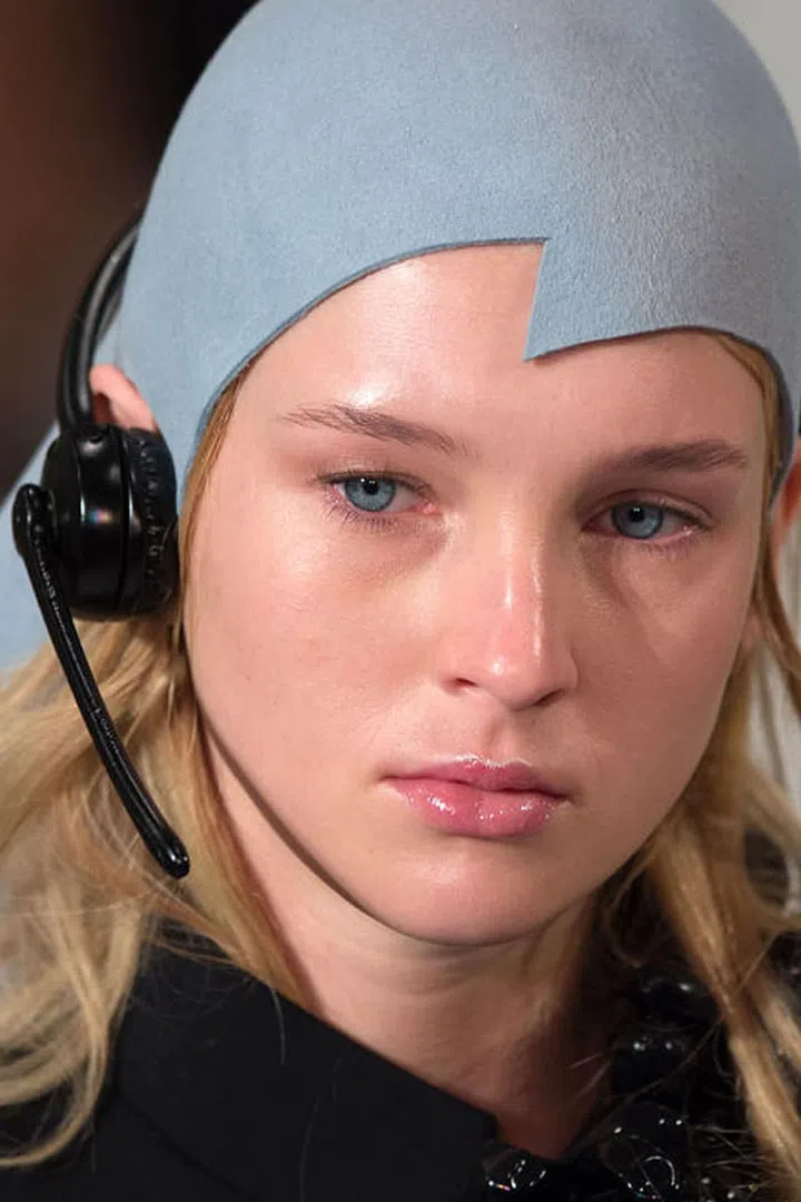 At Maison Margiela, makeup artist Pat McGrath exercised one of her signature looks: fresh, glowing skin.