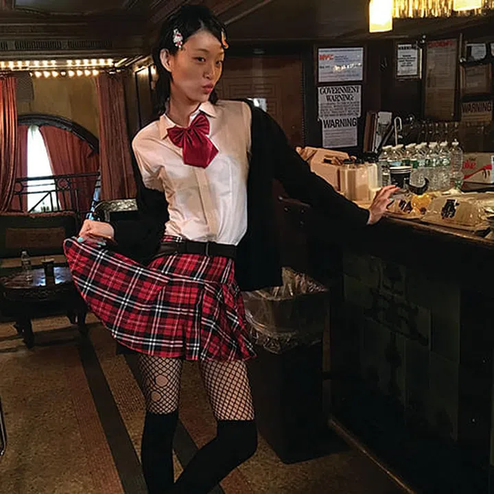 She came on set in character. It was sort of Manga meets New York cool but replete with high-octane energy.  