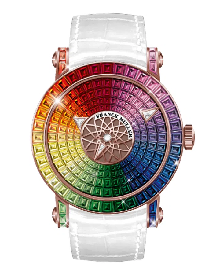 franck muller | round triple mystery rainbow baguette