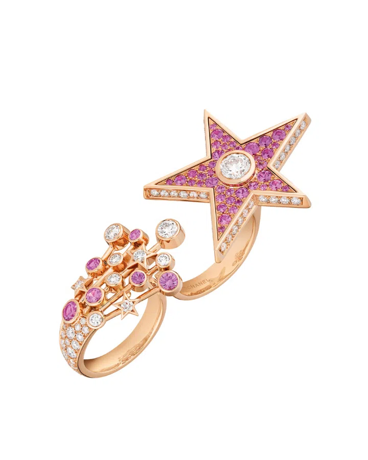 chanel reach for the stars five stars pink ring