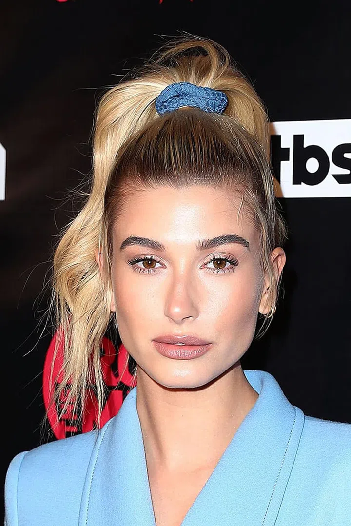 Take note from Hailey Baldwin and style the accessory with a slick power ponytail.

Urban Outfitters scrunchie set, $12 for 5 scrunchies, urbanoutfitters.com.