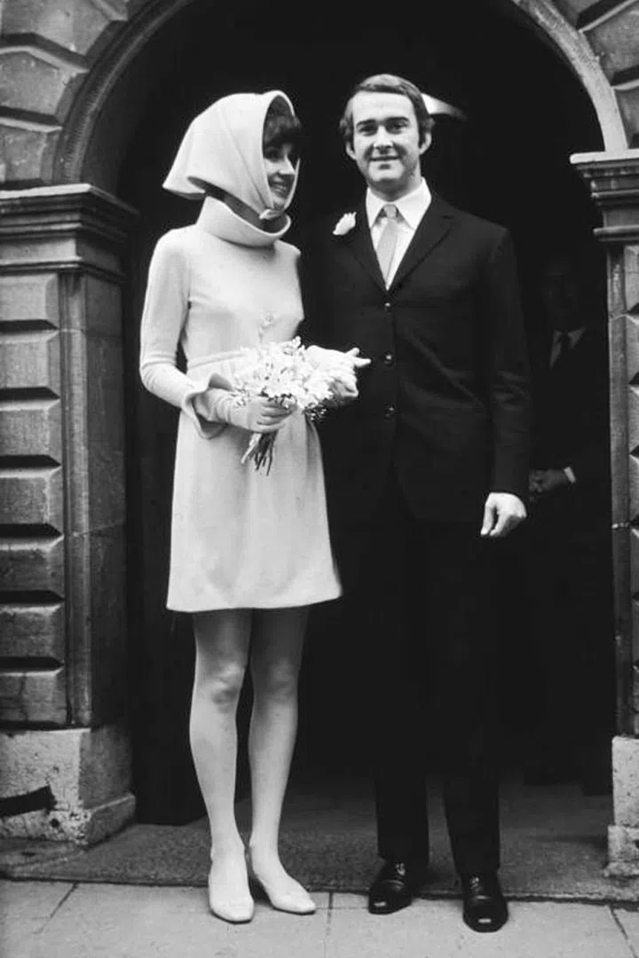 Considering her famously stunning looks, it's no wonder that Audrey Hepburn looked every bit the blushing bride at the wedding for her second marriage, which was to Italian psychiatrist Andrea Dotti in 1969. Still, it came as a big surprise that she opted to wear a pale pink Givenchy minidress with long sleeves and a headscarf.