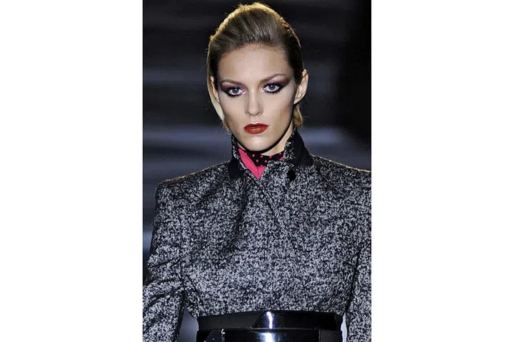 Pat McGrath's slick, strong, colorful look falls somewhere between Rebel, Rebel and Thin White Duke. ; Photo: Getty
