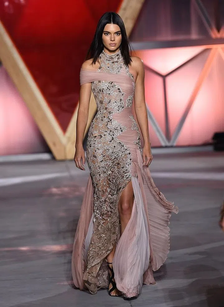 Kendall Jenner on the catwalk at the Fashion For Relief Charity Fashion Show as part of the 70th Cannes Film Festival. (Photo by Doug Peters/PA Images via Getty Images)