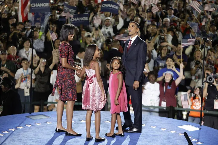 At the Democratic presidential nomination in Denver, Colorado. Photo: Getty