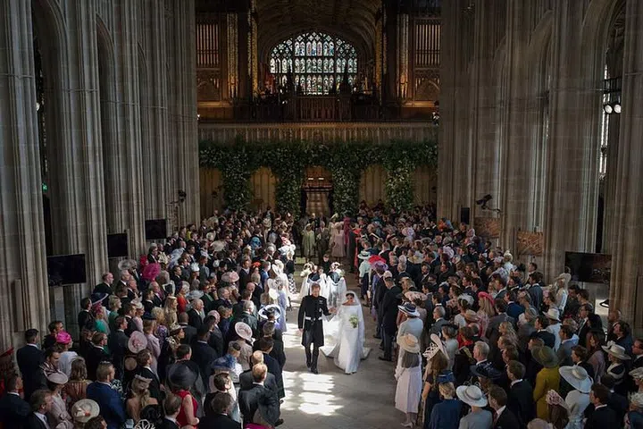 Inside St. George’s Chapel for Prince Harry and Meghan Markle’s royal wedding. 
Photo: Getty