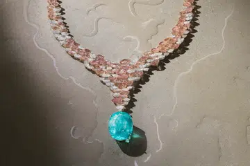 coloured gemstone jewellery trend 2026 | damiani high jewellery necklace padparadscha sapphire paraiba tourmaline