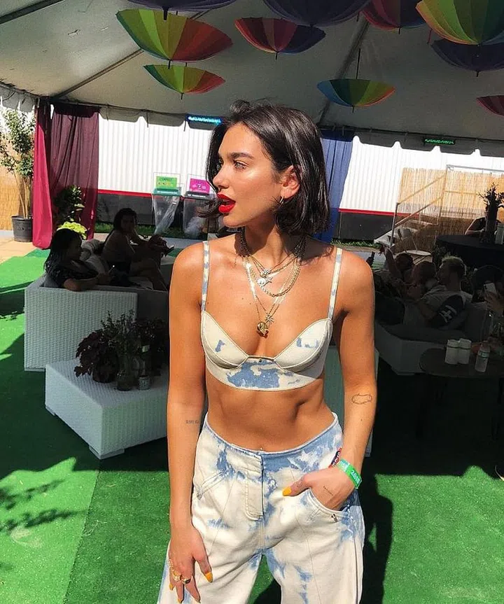 Dua is at the Bonnaroo Music and Arts Festival in Manchester, Tennessee. This acid-wash bra-top and pants are from the Esteban Cortaza's Spring 2018 RTW collection, and are perfect pieces to remind us of Dua's ability to dress amazingly for any occasion.
Photo: Instagram