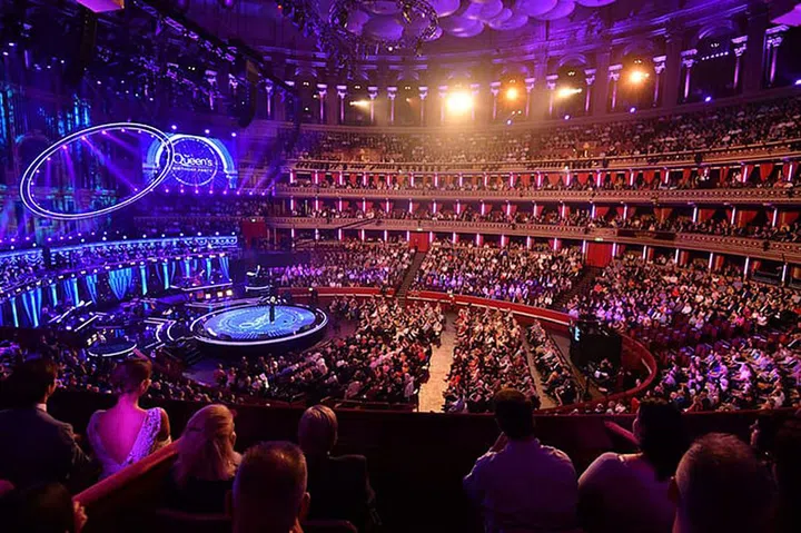 The crowd at Royal Albert Hall for the Queen's concert.