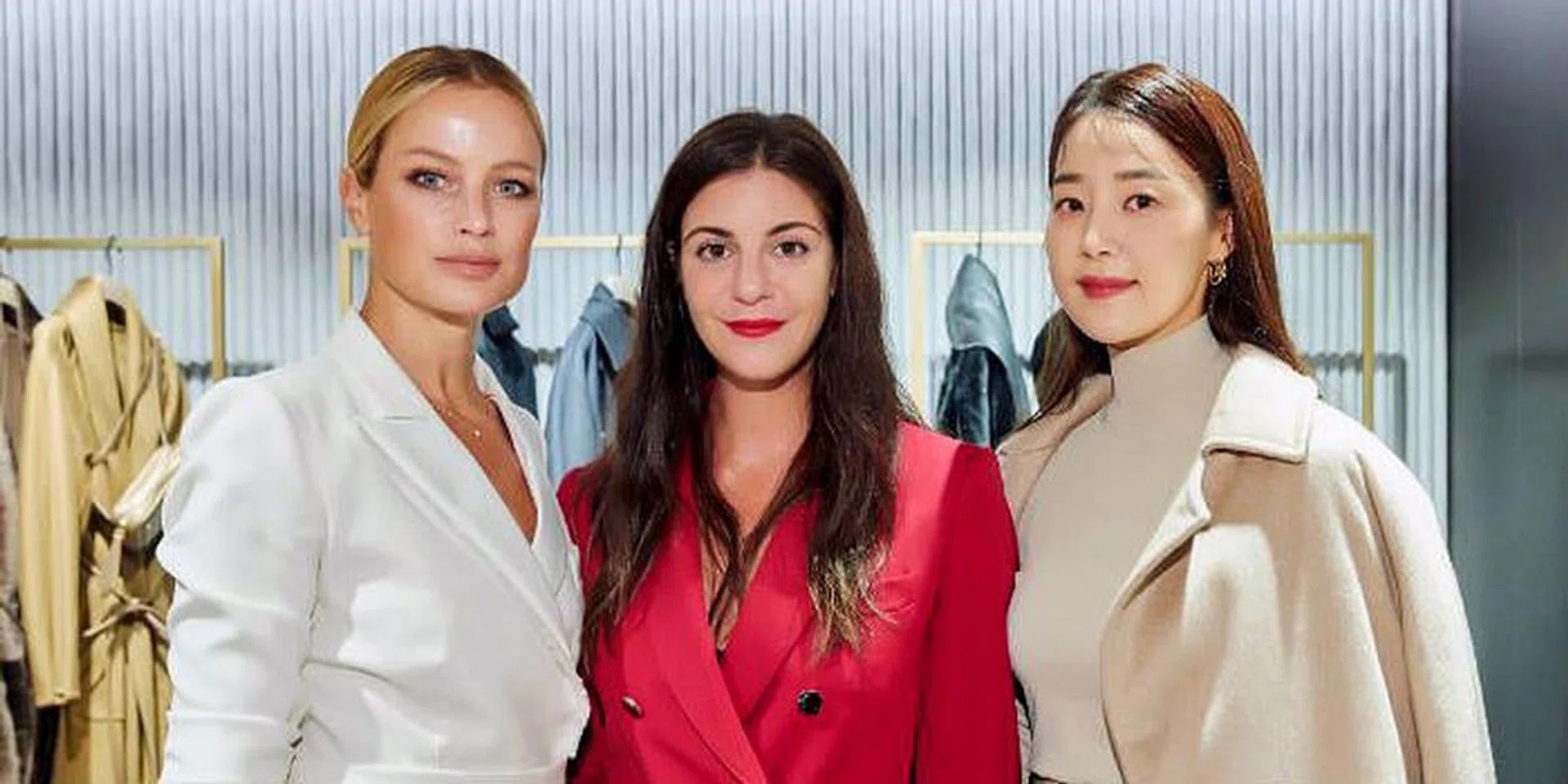 Carolyn Murphy, Maria Giulia Prezioso Maramotti and Han Jihye at Max Mara Seoul Flagship