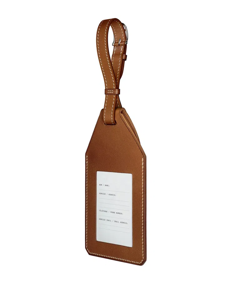 Apple AirTag Hermes travel tag in Barénia calfskin.