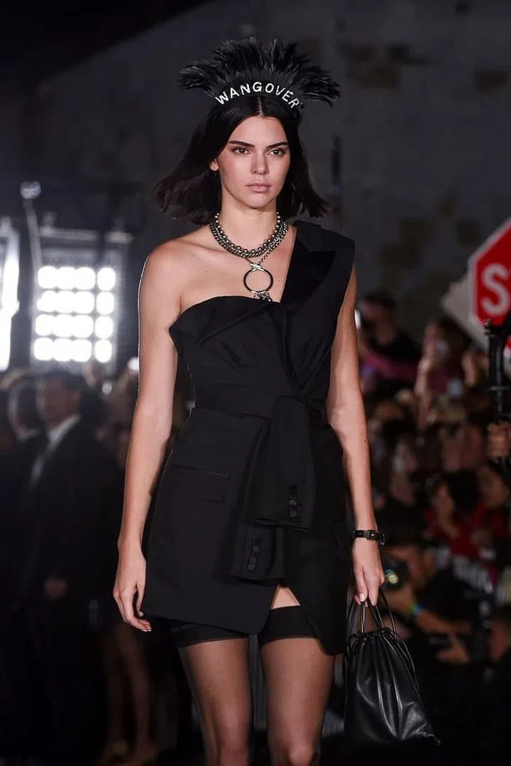 NEW YORK, NY - SEPTEMBER 09:  Kendall Jenner walks the runway at Alexander Wang fashion show during New York Fashion Week on September 9, 2017 in the Brooklyn borough of New York City City.  (Photo by Presley Ann/Patrick McMullan via Getty Images)