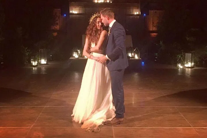 December 2016 Pretty Little Liars actress Troian Bellisario married Suits actor Patrick J Adams in a bohemian ceremony. The event (#FortDay2016) included a camping trip and an American bus.
