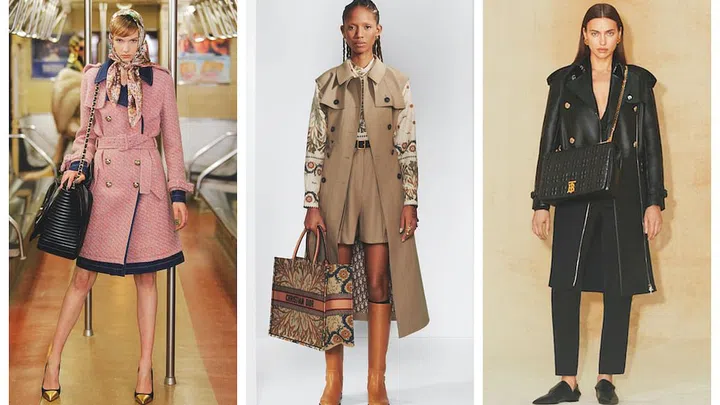 From left: Moschino pre-fall 2020; Dior pre-fall 2020; Burberry pre-fall 2020