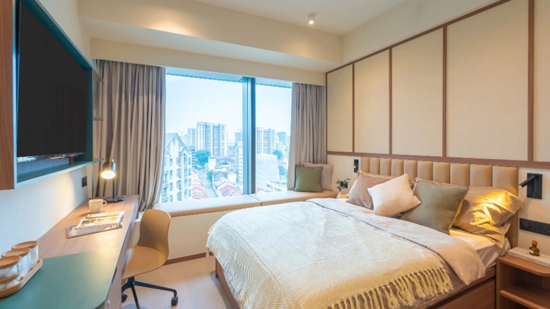 fully furnished bedroom in weave living hillside serviced apartment in singapore