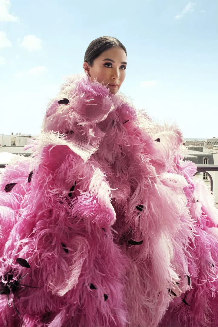 Heart Evangelista in Armani Privé cape and Chopard earrings.
Photo: Matthieu Salvaing