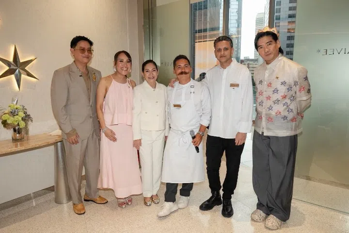 Chefs Josh Boutwood and Vix Rathour with the Aivee Clinic founders.