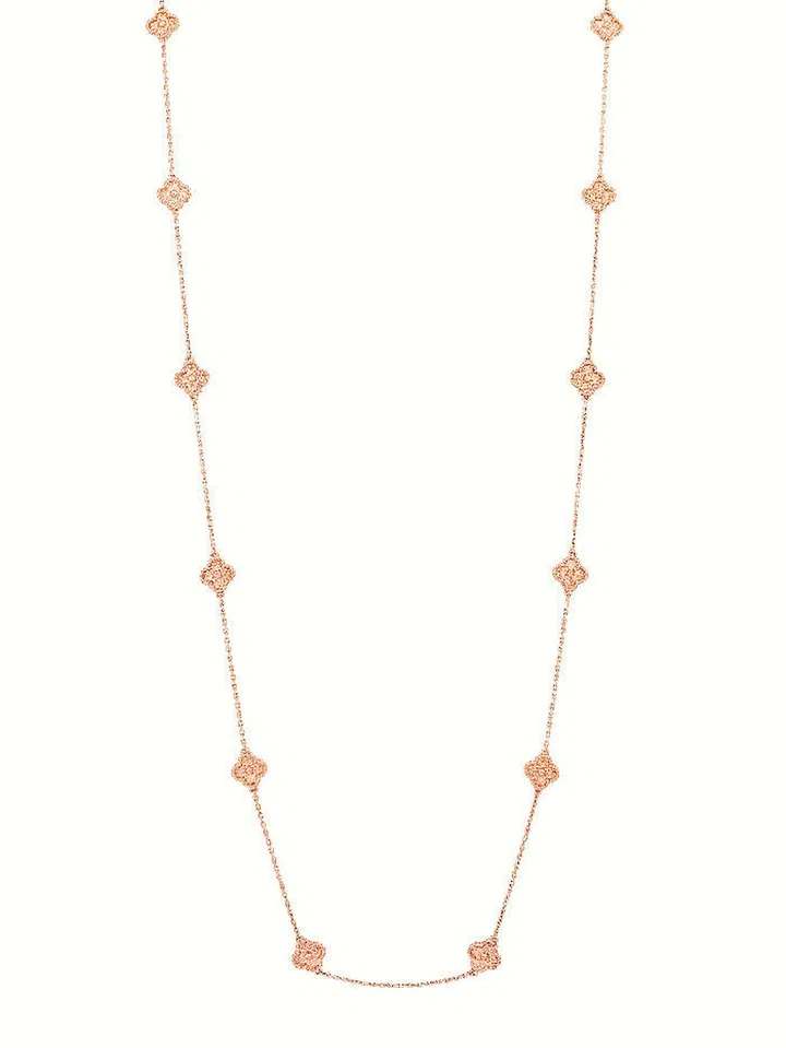 Van Cleef & Arpels - Pink gold Sweet Alhambra 16 motif necklace